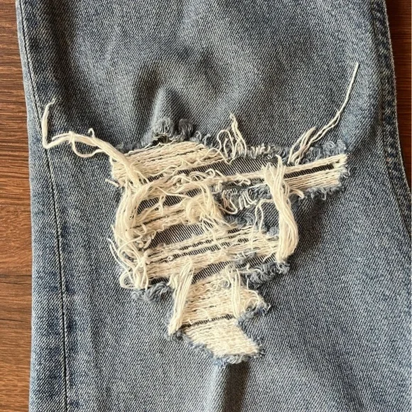 👖 AGOLDE Riley Ripped Lightwash Denim Jeans – Size 32 - Picture 8 of 12